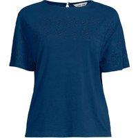 Lands' End Women's Cutwork Slub Tee in Navy | Size: 8