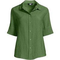 Lands' End Women's Short Sleeve Crinkle Shirt in Green | Size: 14-16