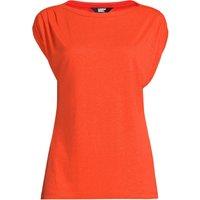 Lands' End Women's Linen Blend Boatneck Tee in Tangerine | Size: 10-12