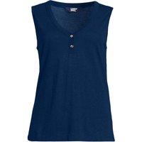 Lands' End Women's Linen Blend Sleeveless Top in Navy | Size: 10-12
