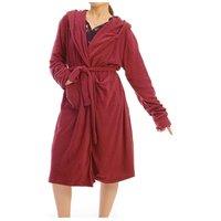 MODISHION Women's Solid Long Dressing Gown in Red | Size: Small