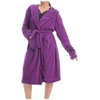 MODISHION Women's Solid Long Bathrobe in Purple | Size: Small