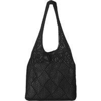 MODISHION Women's Crochet Knit Mesh Beach Hobo Tote Bag in Black