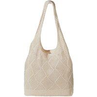 MODISHION Women's Crochet Knit Mesh Beach Hobo Tote Bag in Beige