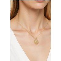 MODISHION Women's Round Tree Pendant Necklace in Copper with Cubic Zirconia Accents in Gold | Size: Adjustable