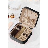 SHEONLY Women's Portable PU Leather Jewellery Box in Black