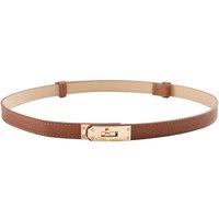 MODISHION Women's Sliding Adjustable Alloy Buckle PU Leather Belt in Brown