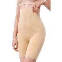 MODISHION Women's High Waist Tummy Control Butt-Lifter Shapewear Shorts in Beige | Size: 2XL