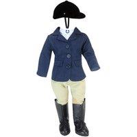 Teamson Kids Women's Sophia's 5-Piece Riding Outfit with Navy Riding Jacket, Tan Riding Pants, Black Boots & Riding Cap with White Scarf for 18" Dolls