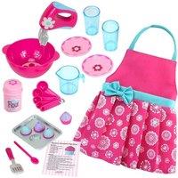 Teamson Kids Women's Sophia's Baking Apron & 27-Piece Accessories Set for 18" Dolls, Pink