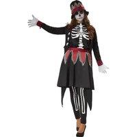 tectake Women's Spooky Skull Lady Costume in Black | Size: Large