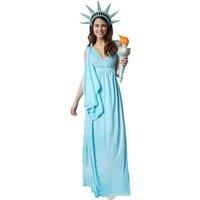 tectake Women's Goddess Of Freedom Costume in Blue | Size: Medium