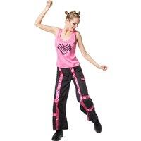 tectake Women's Cool Raver Costume in Pink | Size: Large
