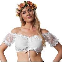 tectake Women's Dirndl Blouse Lore in White | Size: Medium