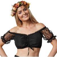 tectake Women's Dirndl Blouse Maria in Black | Size: Small
