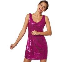 tectake Women's Strappy Sequin Dress in Pink | Size: 2XL