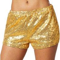 tectake Women's Sequin Shorts in Gold | Size: Large