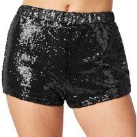 tectake Women's Sequin Shorts in Black | Size: Large