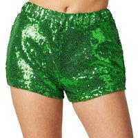 tectake Women's Sequin Shorts in Green | Size: Medium
