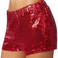 tectake Women's Sequin Shorts in Red | Size: Medium