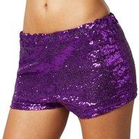 tectake Women's Sequin Shorts in Purple | Size: Large