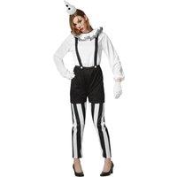 tectake Women's Clown Costume, Black & White | Size: XL