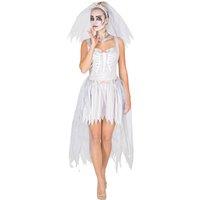 tectake Women's Skeleton Bride Costume in White | Size: XL