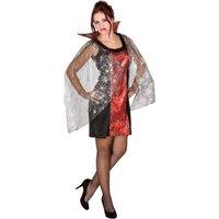 tectake Women's Vampire Dress Costume | Spider's Web in Black | Size: Medium