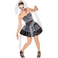 tectake Women's Zombie Bride Costume in Black | Size: Large