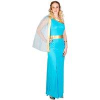 tectake Women's Greek Queen Helene Costume in Blue | Size: Small