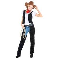 tectake Women's Wild Amber Cowgirl Costume in Black | Size: Small