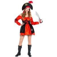 tectake Women's Mia Pirate Costume in Red | Size: Small