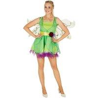 tectake Women's Flower Fairy Costume in Green | Size: 2XL