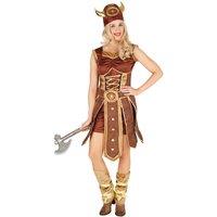 tectake Women's Viking Lady Costume in Brown | Size: Medium