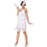 tectake Women's Charleston Diva Costume in White | Size: 2XL