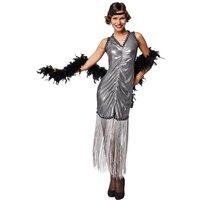 tectake Women's Broadway Costume in Silver | Size: XL