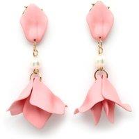 AVANT-GARDE PARIS Women's Rose Mottled Dark Green drop earrings in Light Pink