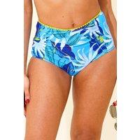 Beachcomber Women's High Waist Ruched Bikini Brief in Turquoise | Size: 20