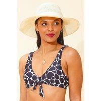 Beachcomber Women's Bow Front Plunge Bikini Top in Black | Size: 18