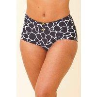 Beachcomber Women's High Waist Ring Detail Bikini Brief in Black | Size: 20