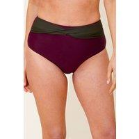 Beachcomber Women's Twist Front Bikini Briefs in Burgundy | Size: 16