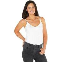 Just Essentials Women's Basic Strappy Cami Bodysuit in White | Size: 12
