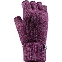 Heat Holders Women's Knitted Fleece Lined Winter Thermal Fingerless Gloves in Purple
