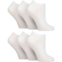 SOCKSHOP Gentle Grip Women's 6 Pack Diabetic Trainer Socks | Extra Wide Ankle Socks in White | Size: 4-8