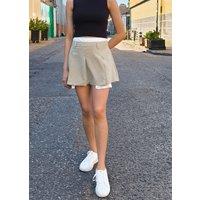 Gini London Women's Sage Green Tall Woven Pocket Detail Pleated Skort in Light Green | Size: 10