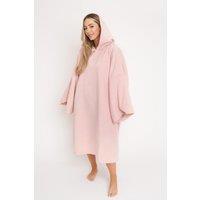 OHS Women's Poncho Oversized Hooded Towel Bath Beach Robe in Light Pink