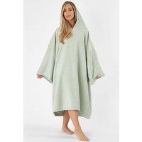 OHS Women's Poncho Oversized Hooded Towel Bath Beach Robe in Light Green