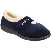 Fleet & Foster Women's Capa Touch Fastening Memory Foam Slipper in Navy | Size: 4