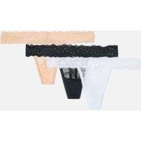 Accessorize Women's Lace Thongs Set of Three | Size: Large