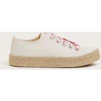 Monsoon Women's Canvas Espadrille Trainers Ivory | Size: 1